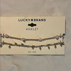 Lucky Brand Silver and White Anklet